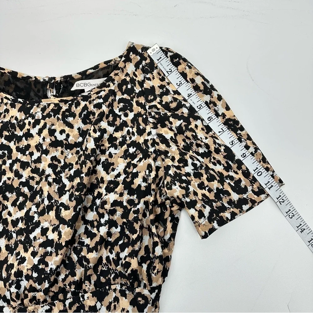 BCBGeneration Animal Print Size 8 Lace Up Back Mini Dress - Picture 15 of 16